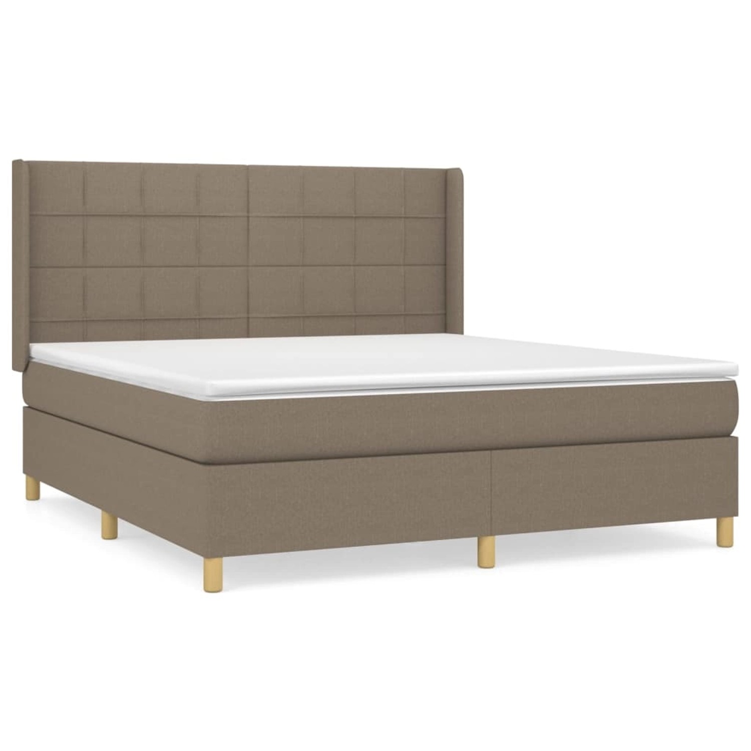 vidaXL Boxspringbett mit Matratze Taupe 180x200 cm Stoff 3132013 günstig online kaufen