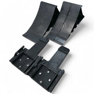 DeTec. Unterlegkeile mit Halter, 2er Set, schwarz. Bremskeile für PKW, Wohnwagen und Anhänger.