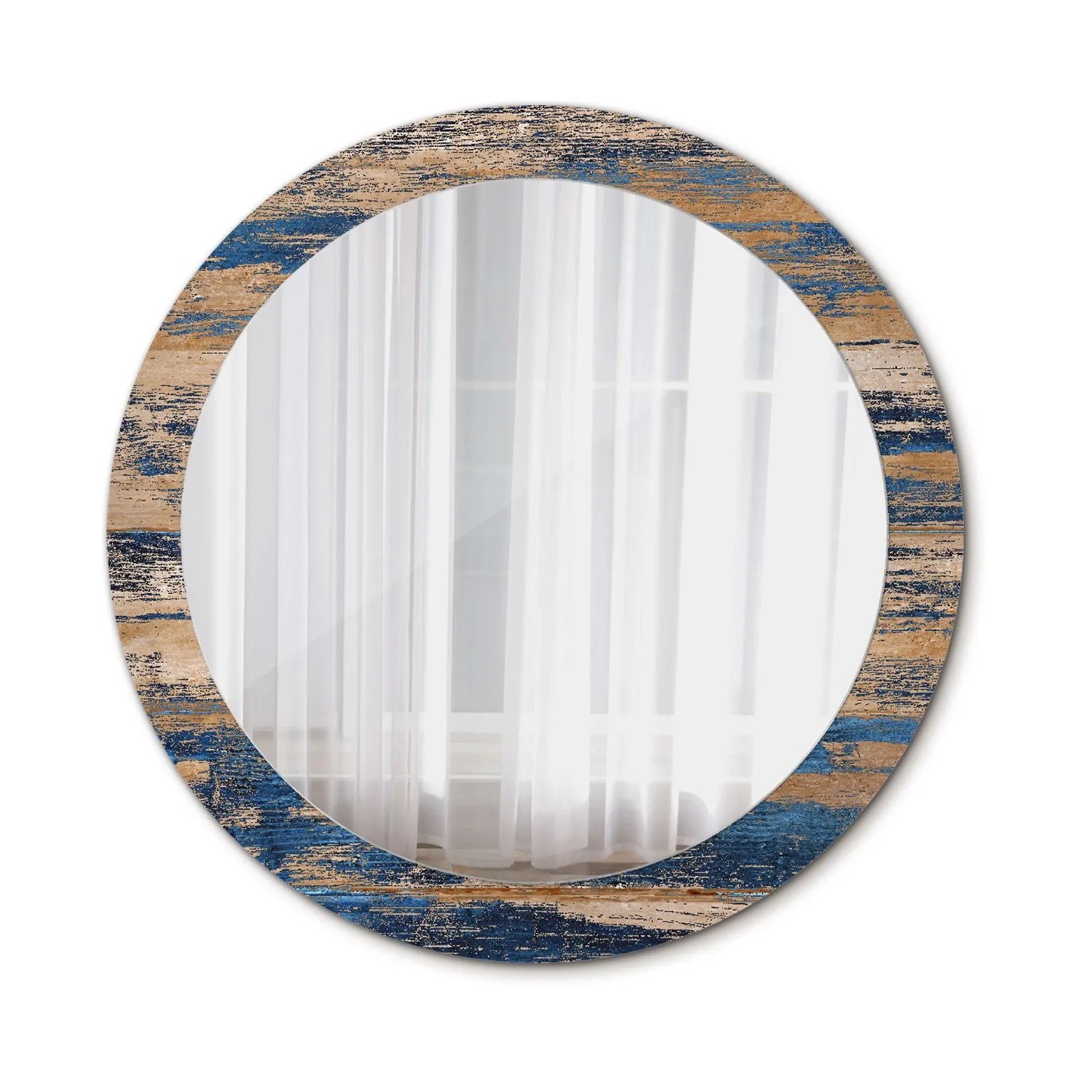 Tulup Bedruckter Spiegel Abstraktes Holz 90x90 cm Runder Spiegel Bedrucktem günstig online kaufen