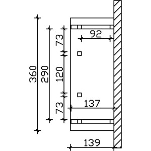 Technische Zeichnung: Skan Holz Haustür-Vordach Stralsund 5, 360x139 cm, Maße und Details.