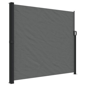 Ausziehbare, anthrazitfarbene Seitenmarkise 180x300 cm für Terrasse & Balkon.