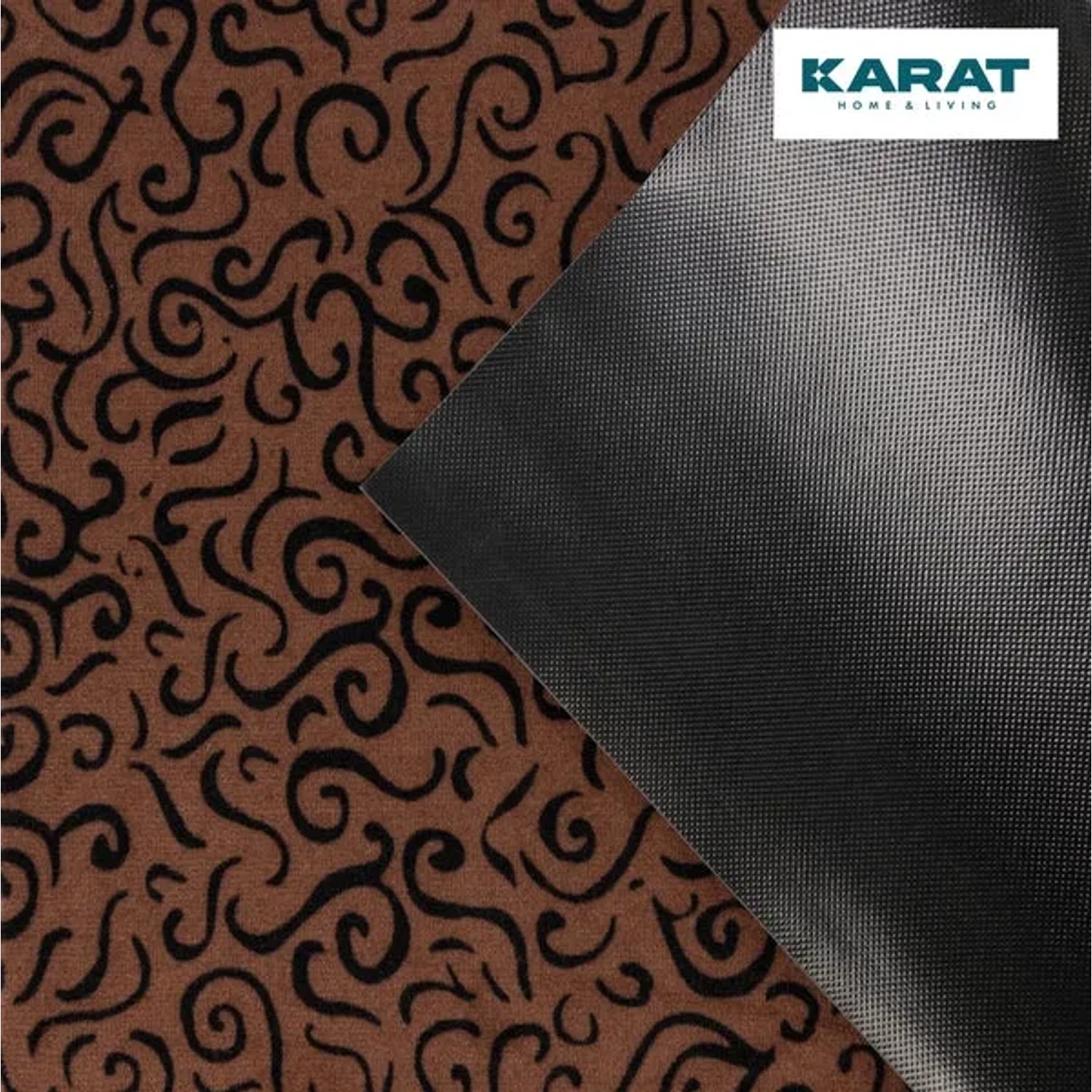 Karat Schmutzfangmatte Brasil, braun, 90x150cm, mit schwarzem Muster und rutschfester Rückseite.