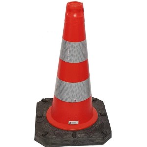 UvV Bigfoot Leitkegel, 50cm, mit reflektierenden Streifen für Baustellenabsicherung.