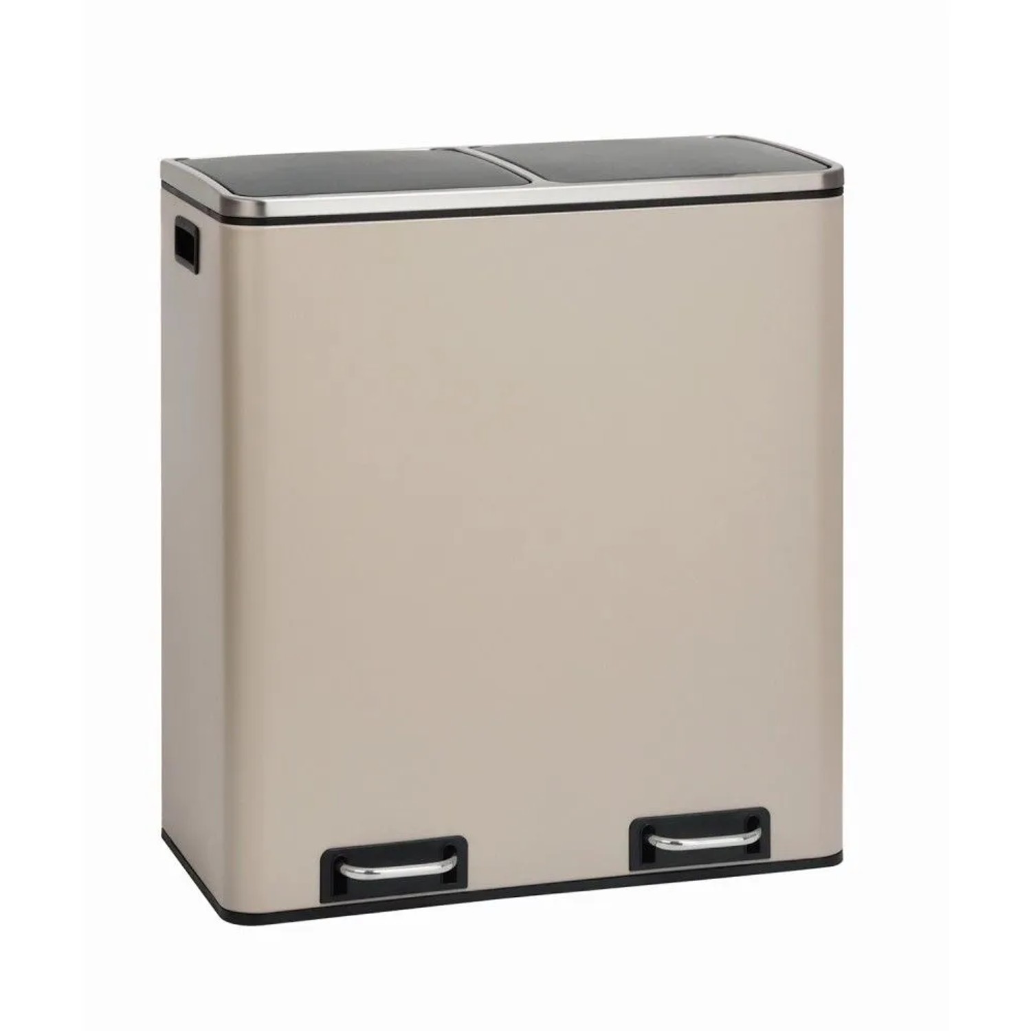 Svita TM2X30 Treteimer 60 Liter Abfalleimer Mülleimer Design Mülltrennung Papierkorb Küchen-Ordnung Trennsystem Taupe
