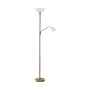 Lindby Stehlampe Jost aus goldfarbenem Metall mit Deckenfluter und Leselicht. Ideal für Wohnzimmer.
