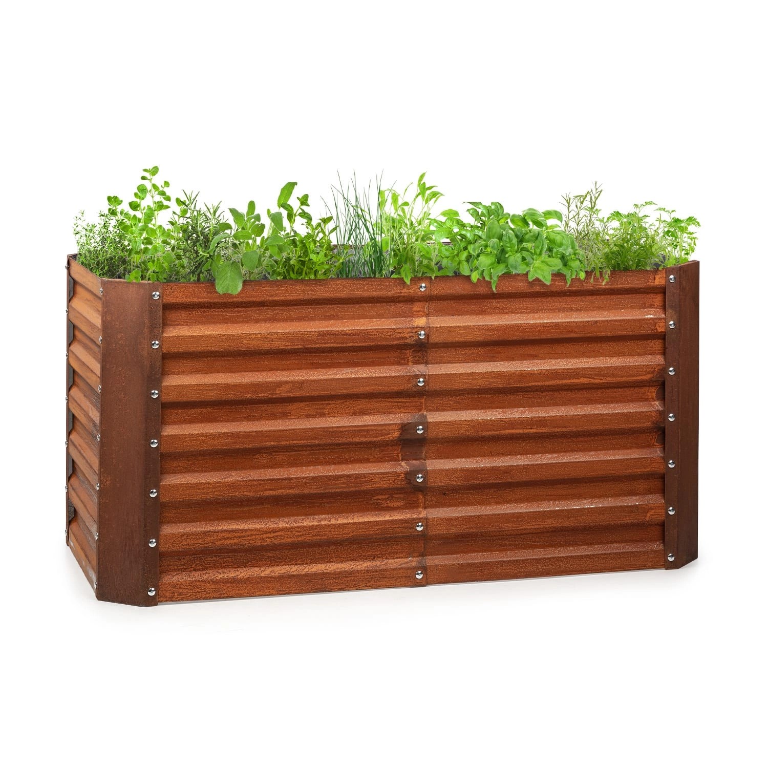 Blumfeldt Rust Grow Hochbeet Gartenbeet Verzinktes Stahlblech Rost-Finish 120x60x60 cm Rechteckig Rostrot