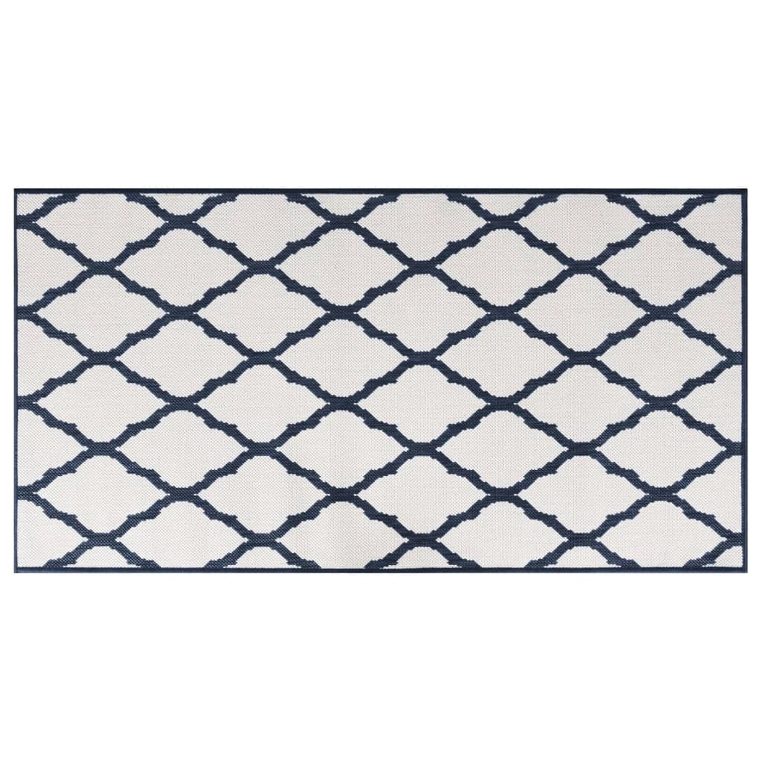 vidaXL Outdoorteppich Marineblau Weiß 80x150 Cm Beidseitig Nutzbar 1843197 günstig online kaufen