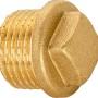 Messing Gewinde-Stopfen 21mm (R 1/2) mit Vierkantantrieb für Gewindefittings.