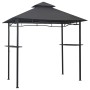 Anthrazitfarbener BBQ-Pavillon mit Stahlrahmen und Bartresen für Grillabende.