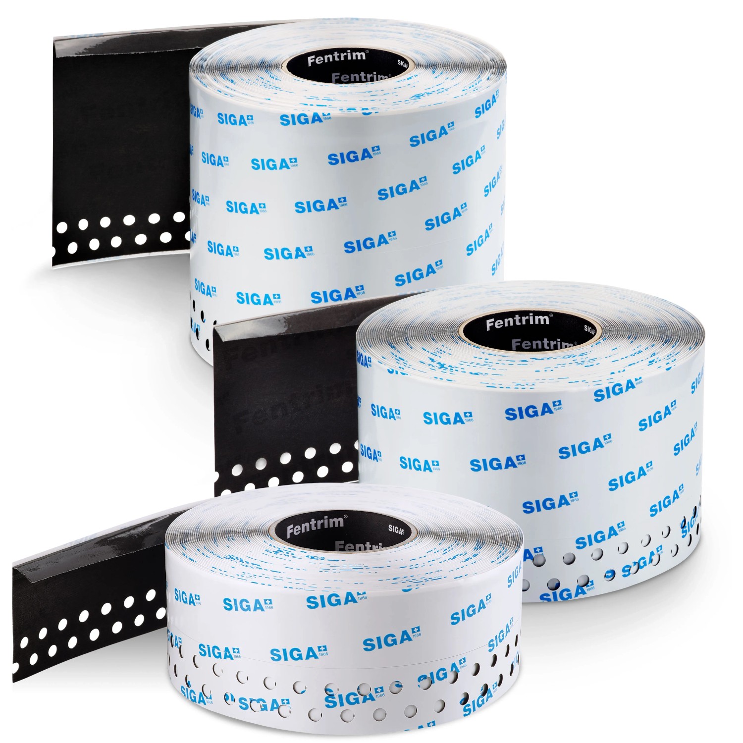 Siga Fentrim 2 Klebeband, 3 Rollen, 15/185 mm x 25 m, Dämmstoffzubehör für winddichte Verklebung.