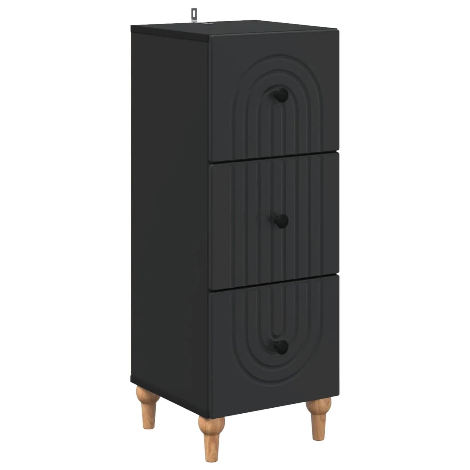 vidaXL Schubladenschrank Schwarz 33 x 34,5 x 90 cm Holzwerkstoff 894156