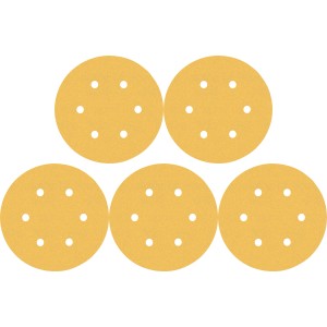 5 gelbe Bosch Expert Schleifblätter C470, Ø 150 mm, Körnung K60 für Exzenterschleifer.