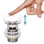ECD Germany Ablaufgarnitur für Waschbecken, Push-Open Funktion mit Fingerdruck, einfache Bedienung.