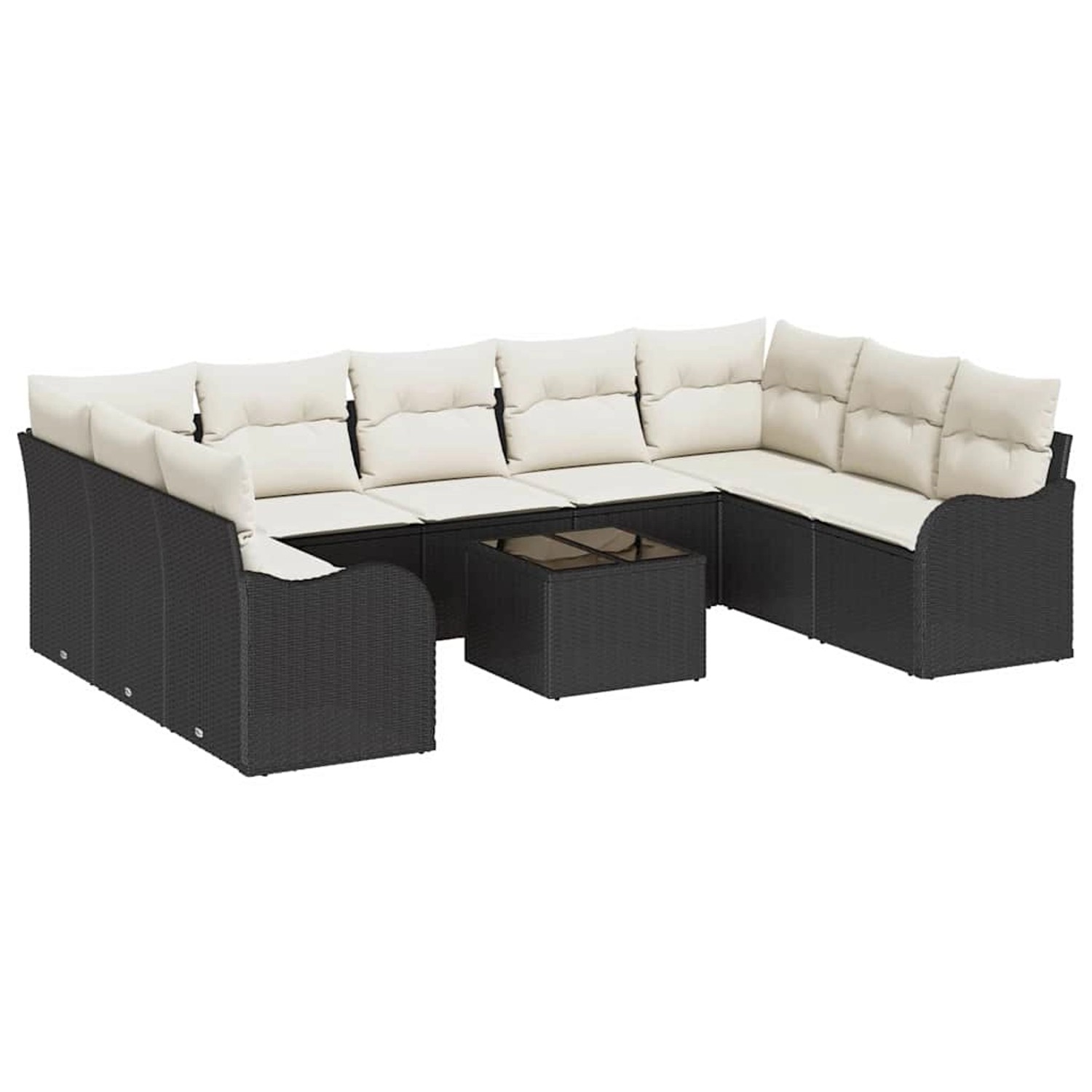 vidaXL 9-Teiliges Garten-Sofa-Set mit Kissen in Braun aus Poly Rattan 33545 günstig online kaufen