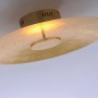 Goldene LED-Deckenleuchte Plate von Paul Neuhaus, Ø 50 cm, warmweißes Licht.
