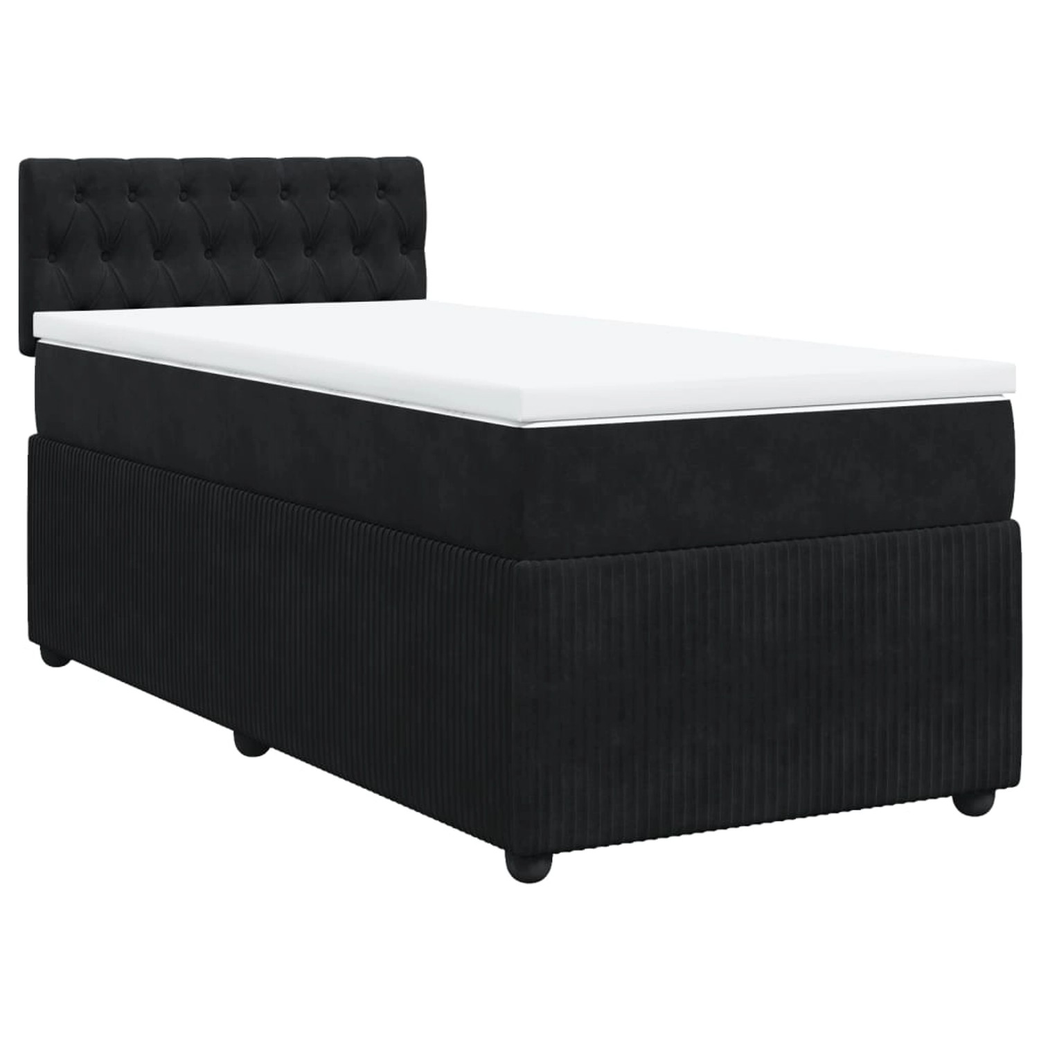 vidaXL Boxspringbett mit Matratze Schwarz 80x200 cm Samt2108164 günstig online kaufen