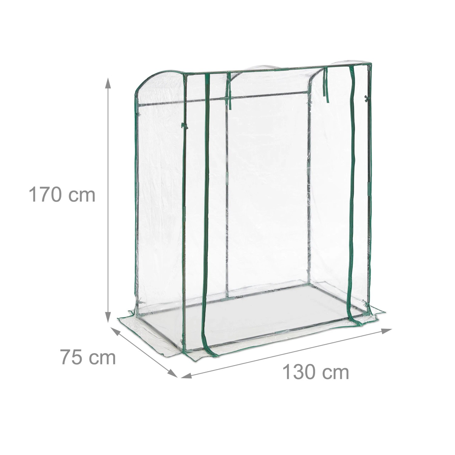 Relaxdays Tomatengewächshaus PVC-Folie Transparent Begehbar 170 cm x 130 cm x 75 cm 3,2 kg_4