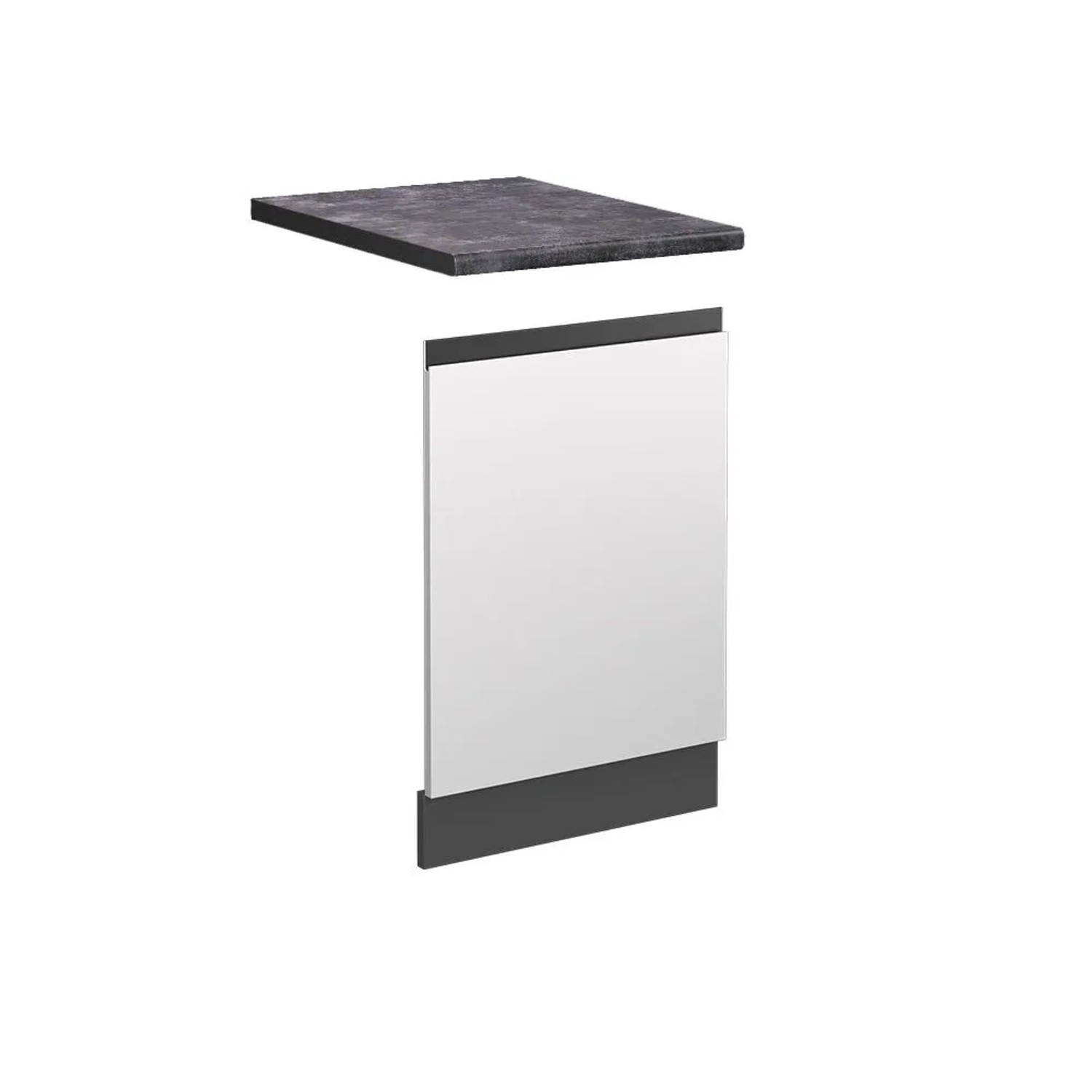 Vicco Frontblende R-Line Geschirrspüler Fronttür Weiß Anthrazit 45 cm J-Shape AP Anthrazit