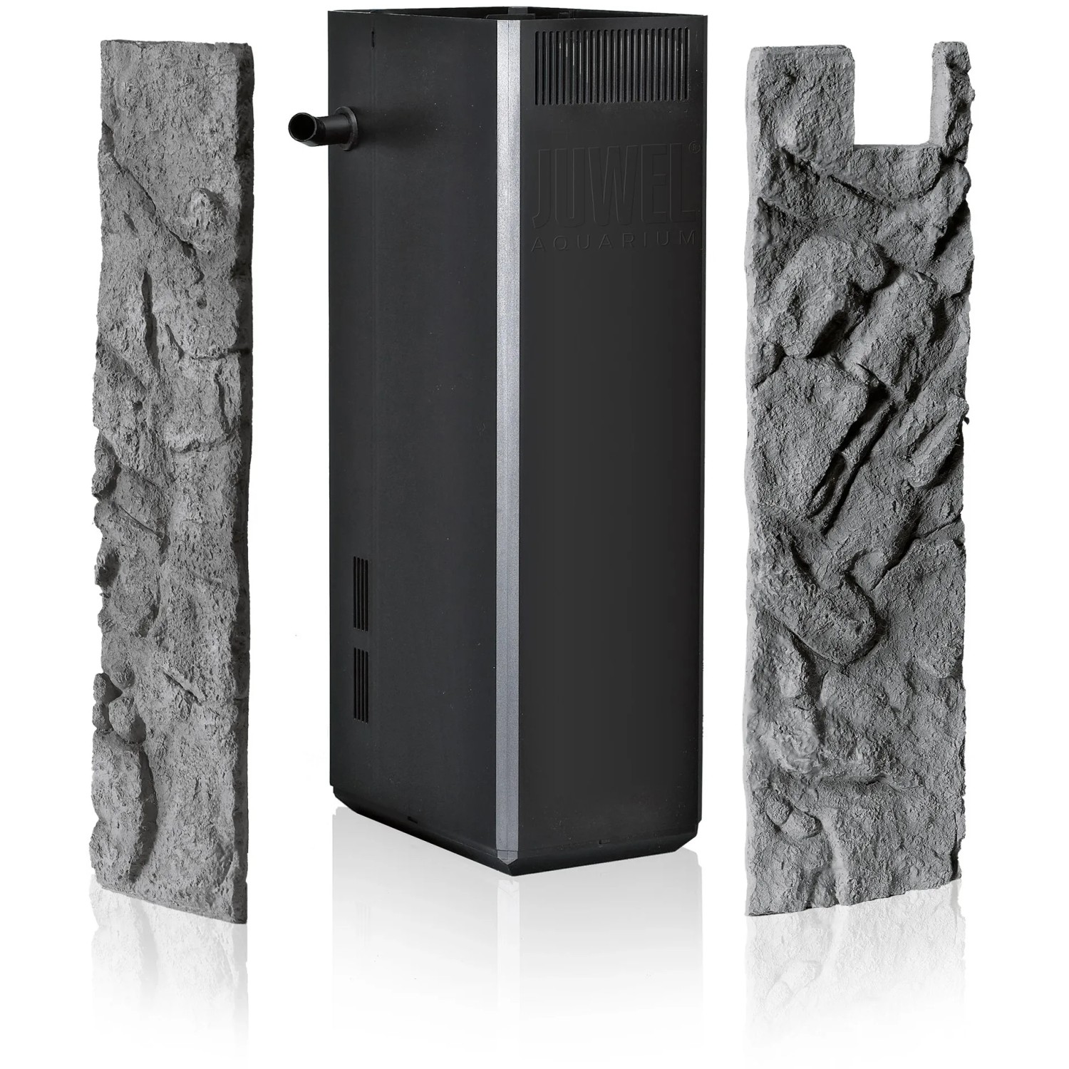 Juwel Aquarien-Filterverkleidung Stone Granite, Felsstruktur in Grau, zweiteilig.