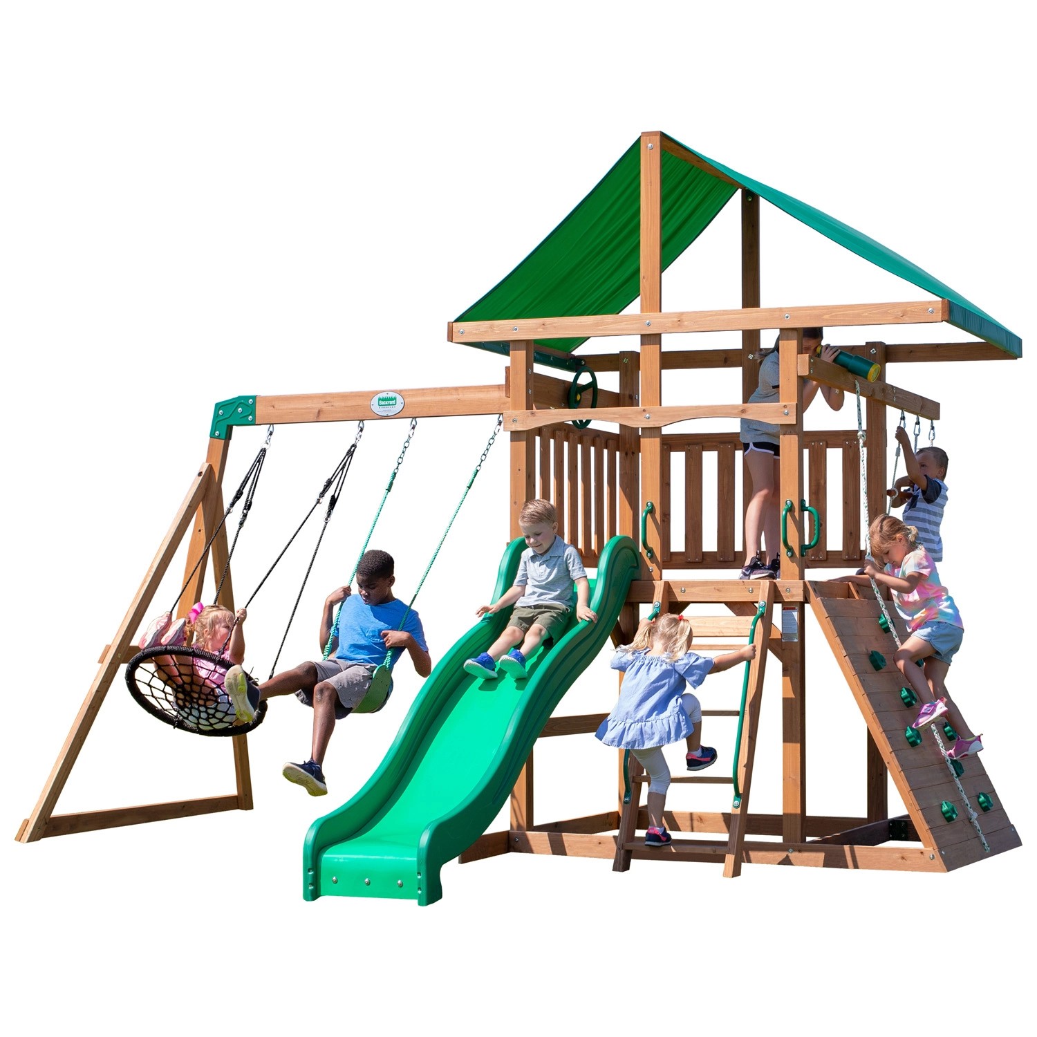 Backyard Spielturm Discovery Grayson Peak Schaukeln Rutsche Kletterwand günstig online kaufen