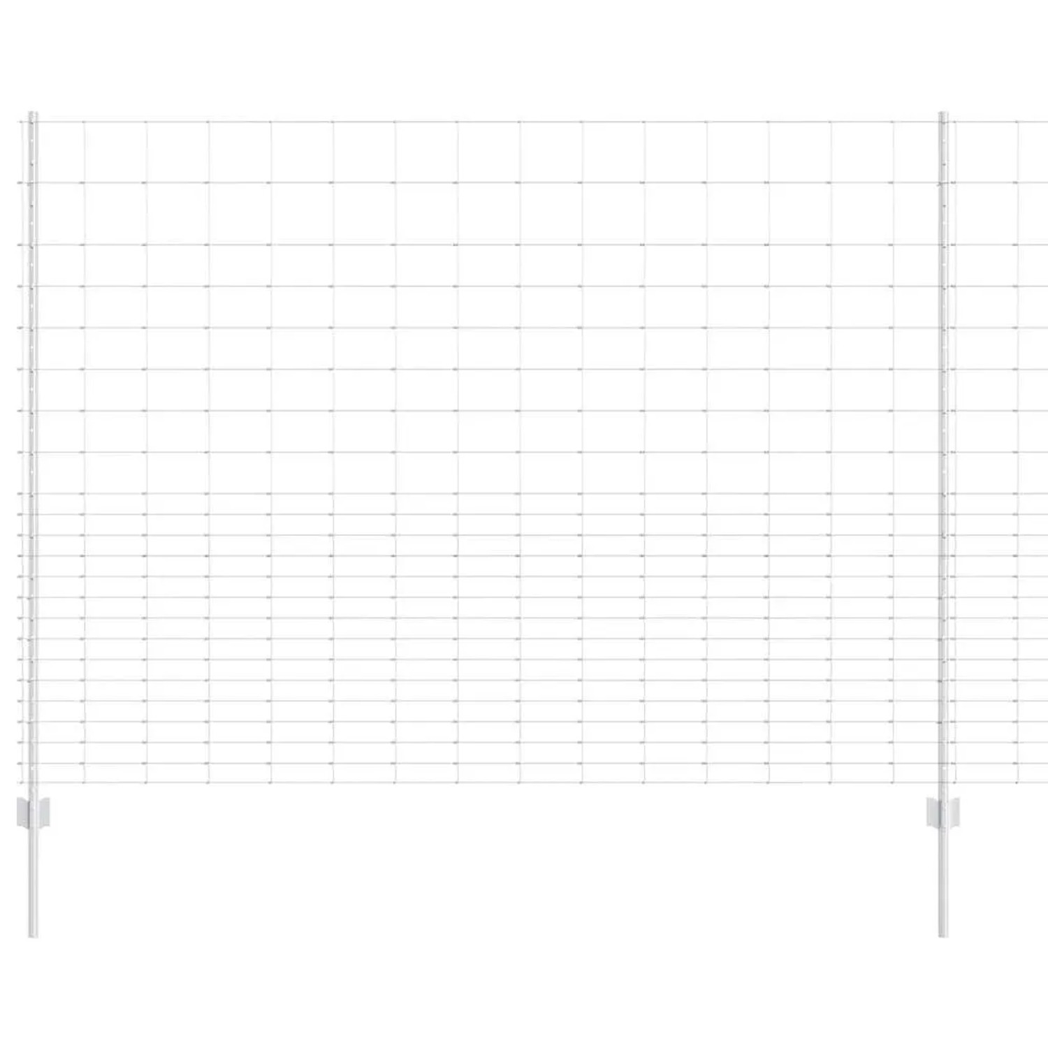 vidaXL Zaun mit Pfosten Silber 1,6 x 25 m Stahl 3337140 günstig online kaufen