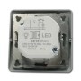 Silberner LED Dimmer von TEM EKONOMIK, 0-100W, für Schalterprogramme. Unterputz Dimmer mit Drehknopf.