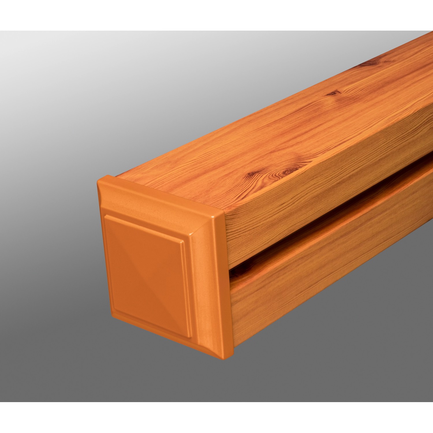Pura Abschlußkappe Holzoptik aus Aluminium 10 cm x 10 cm