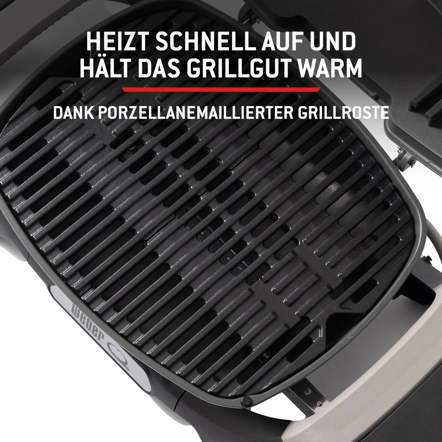 Detailaufnahme: Porzellanemaillierter Guss-Grillrost des Weber Gasgrills Q1200N.