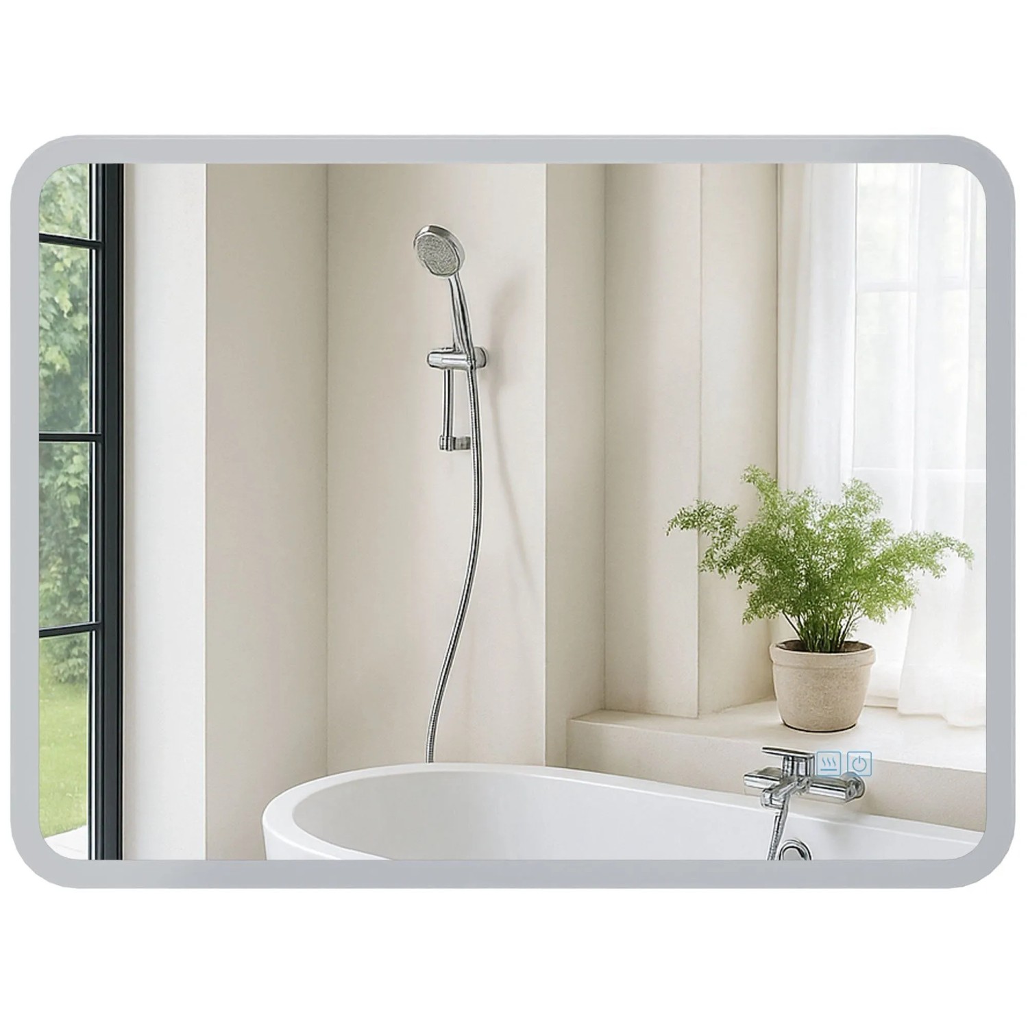 DELUKE Badspiegel WIEN 60x80 Ohne Bluetooth 80x3,5x60cm Glas Klarglas Badezimmerspiegel Wandspiegel