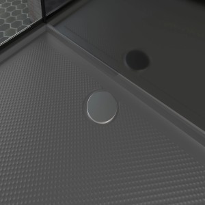 Detailaufnahme Duschwanne der Schulte ExpressPlus Komplettdusche Bali, mattschwarz.