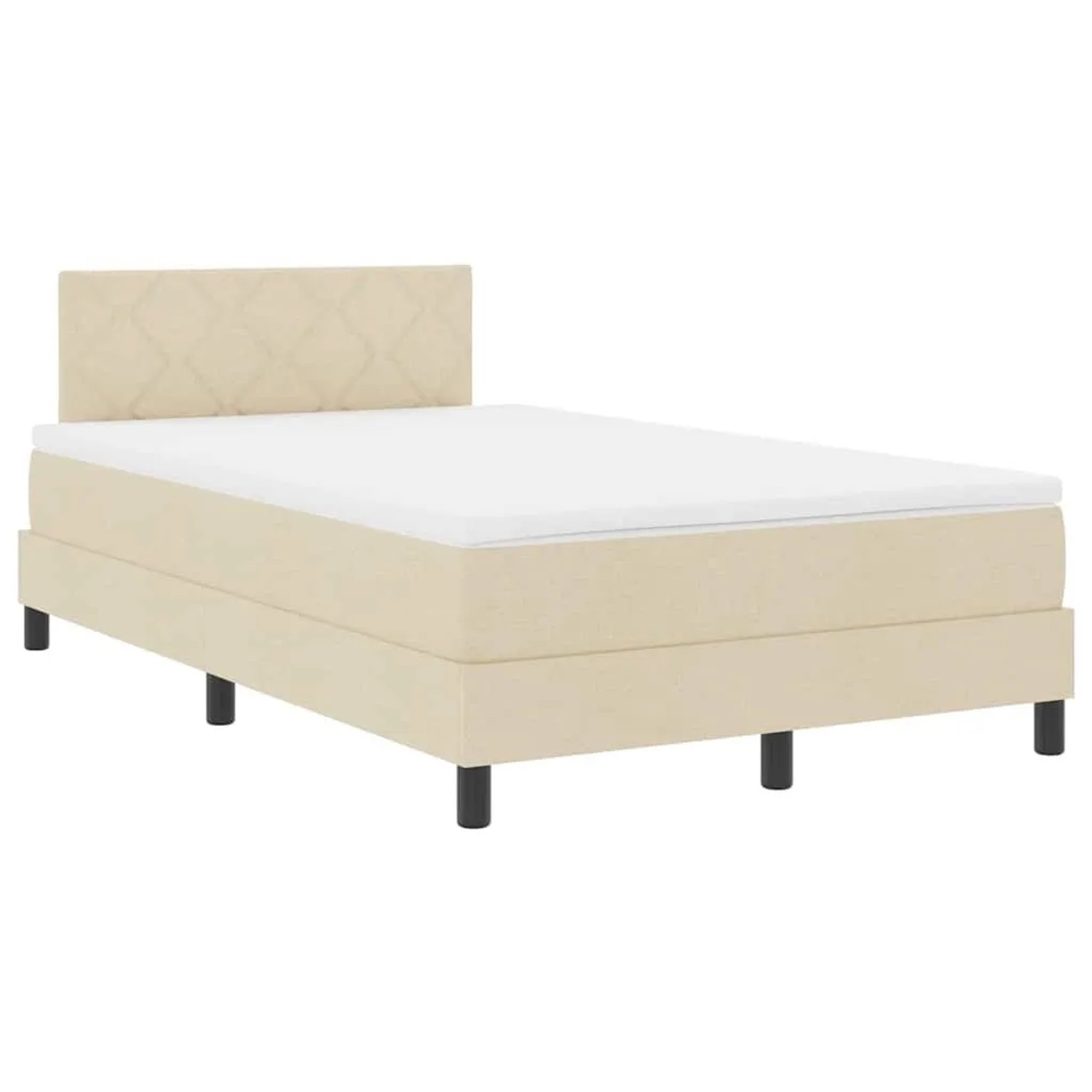 vidaXL Boxspringbett mit Matratze Creme 120 x 200 cm Stoff 3342280 günstig online kaufen