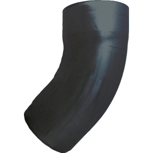 Anthrazitfarbener Fallrohrbogen NW 80/40° aus Metall für Dachrinnen.