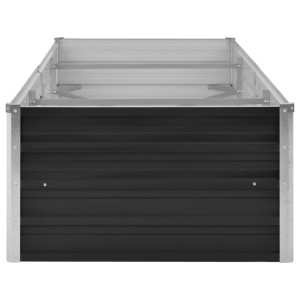 Anthrazitfarbenes vidaXL Garten-Hochbeet aus Stahl, 240x80x45 cm, für Garten, Balkon oder Terrasse.