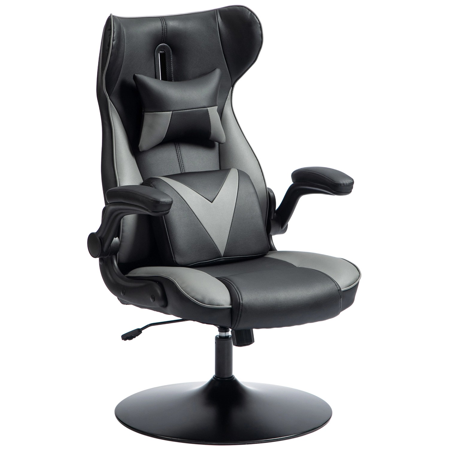 Vinsetto Gaming-Stuhl Kunststoff Metall Grau 67cm x 71cm x 112cm günstig online kaufen