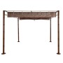 BERLINLODGE Pergola, 220x300x300cm, Taupe-Braun, Bambus-Optik, Garten Pavillon.