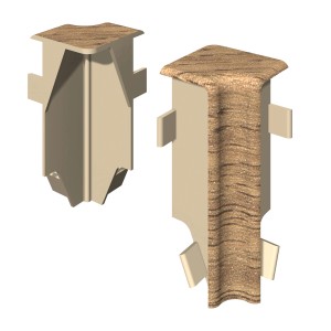 Egger Innenecke Kubisch, 6 cm, Eiche Natur, 2er-Pack für Sockelleisten.