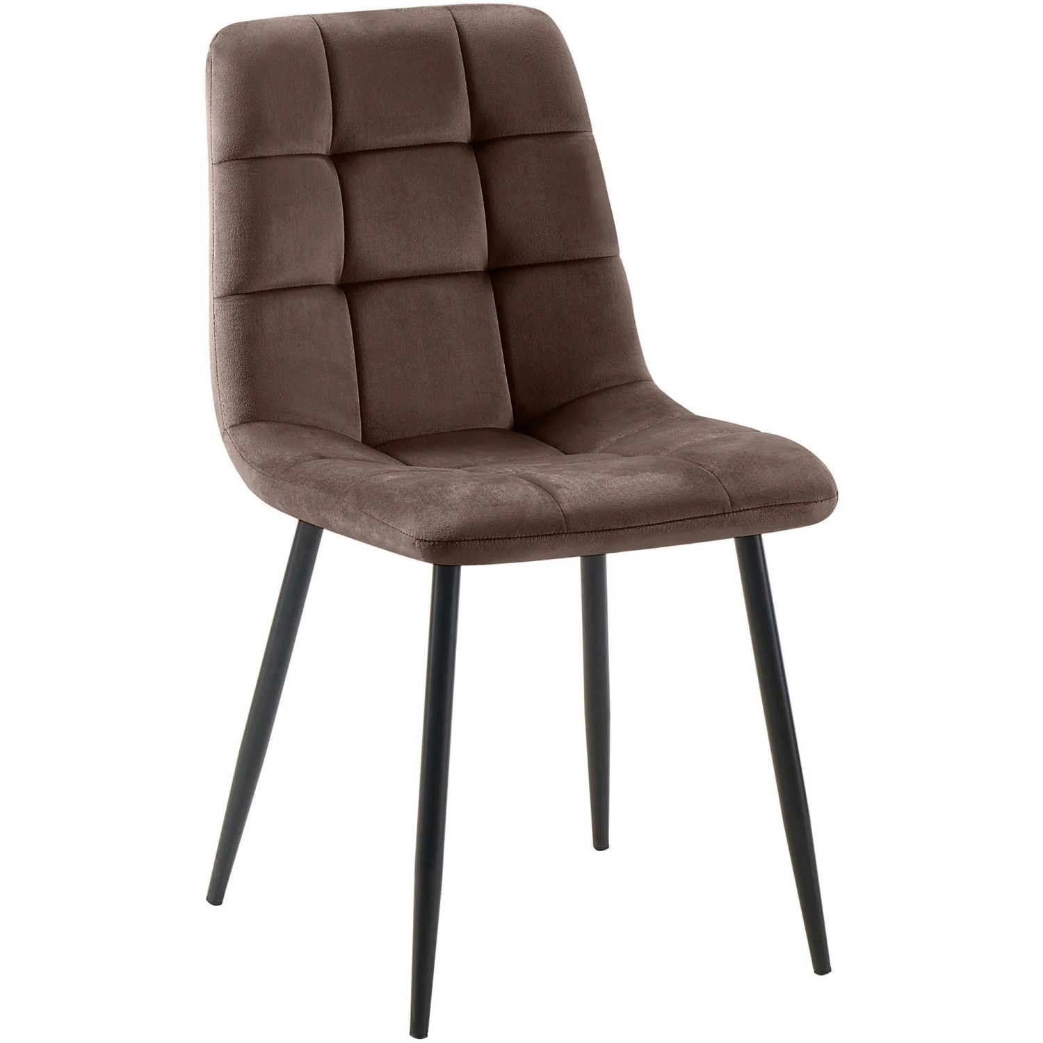 DELUKE Esszimmerstuhl FIGAD Samt Braun 45x55x84cm Essstühle Esszimmerstühle Küchenstühle Wohnzimmerstühle
