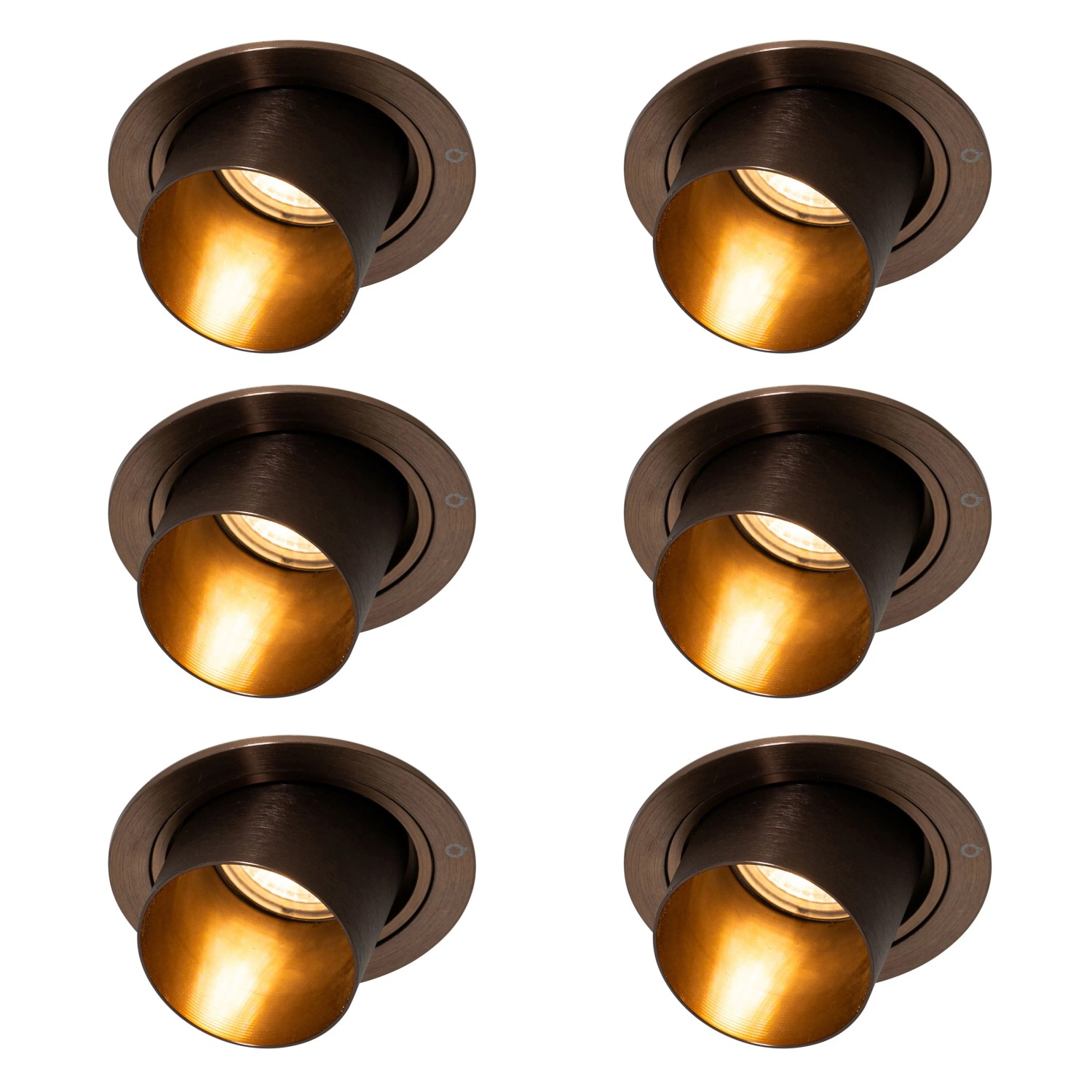 QAZQA Set mit 6 Modernen Einbaustrahlern DunkelBronze Rund Kippbar Installa