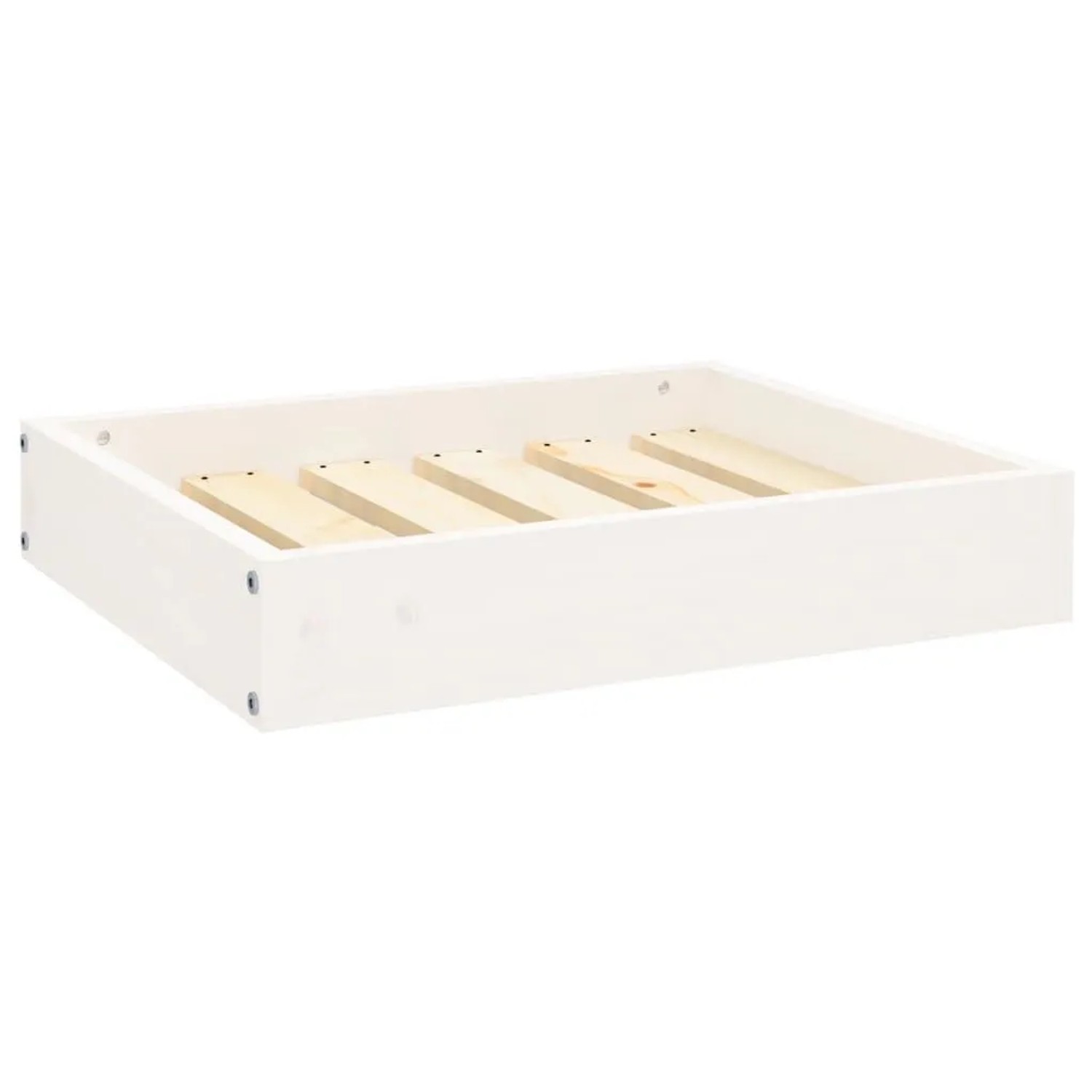 vidaXL Hundebett Weiß 51,5x44x9 cm Massivholz Kiefer 820847