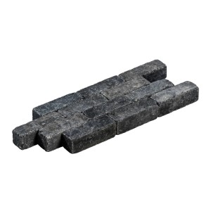Rustikale Diephaus Basalt-Pflastersteine Collo Riemchen, dunkelgrau, mit gebrochenen Kanten für Hof und Garten.