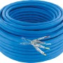 Blaues Schwaiger CAT 8.1 Netzwerkkabel (S/FTP) unkonfektioniert, 25m Rolle für Computer & Multimedia.