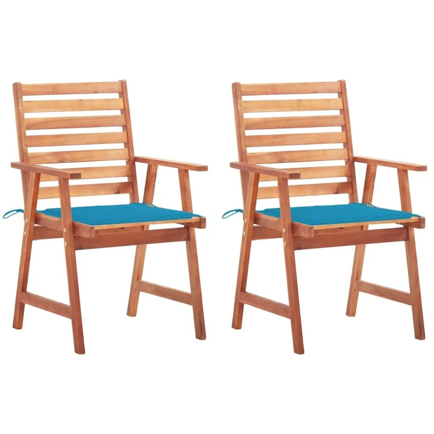 vidaXL Garten-Essstühle 2 Stk mit Kissen Massivholz Akazie 3064324