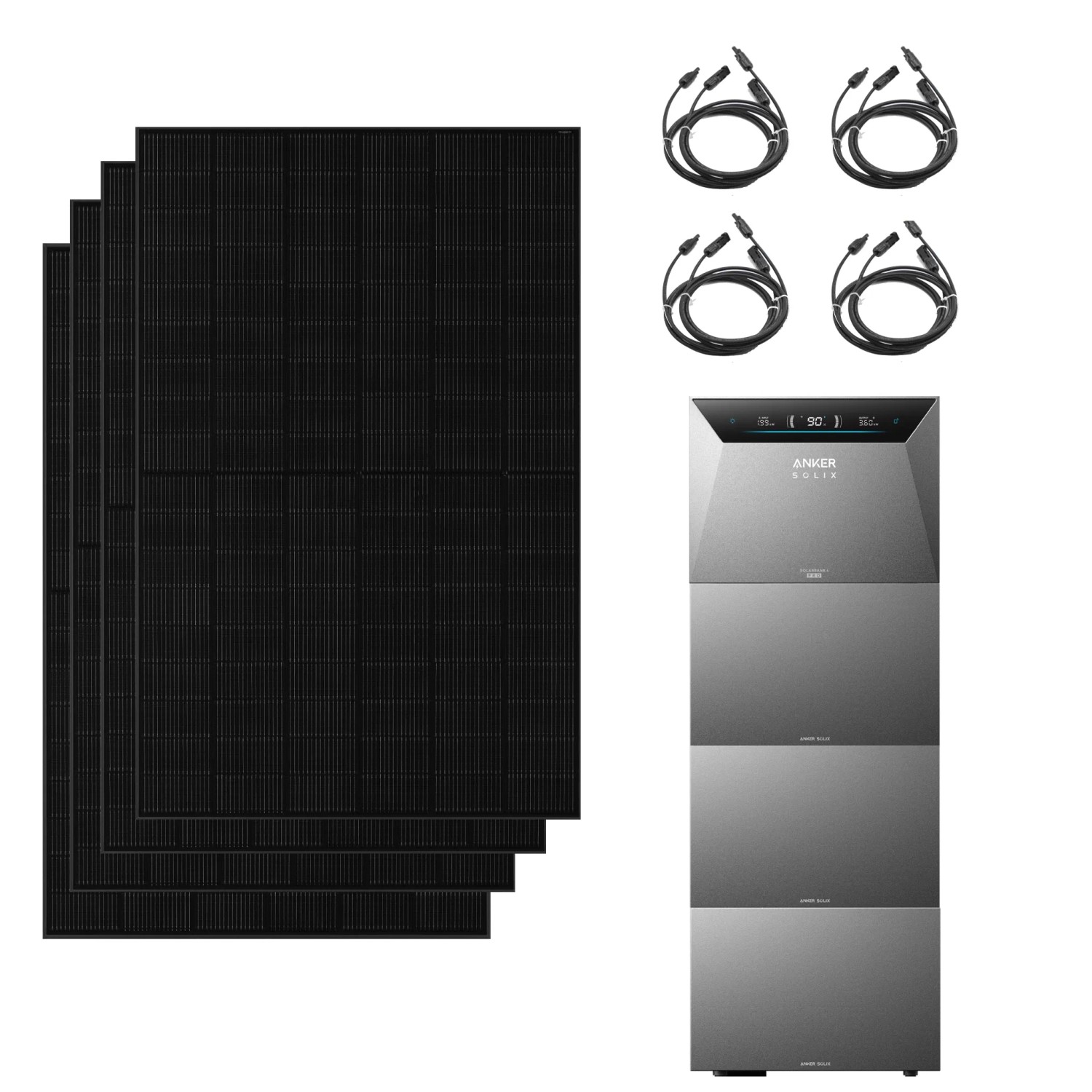 Anker SOLIX Solarbank 4 E5000 Pro Mit 2000W Bifaziale Solarmodule mit 3 BP5000 Erweiterungsakku