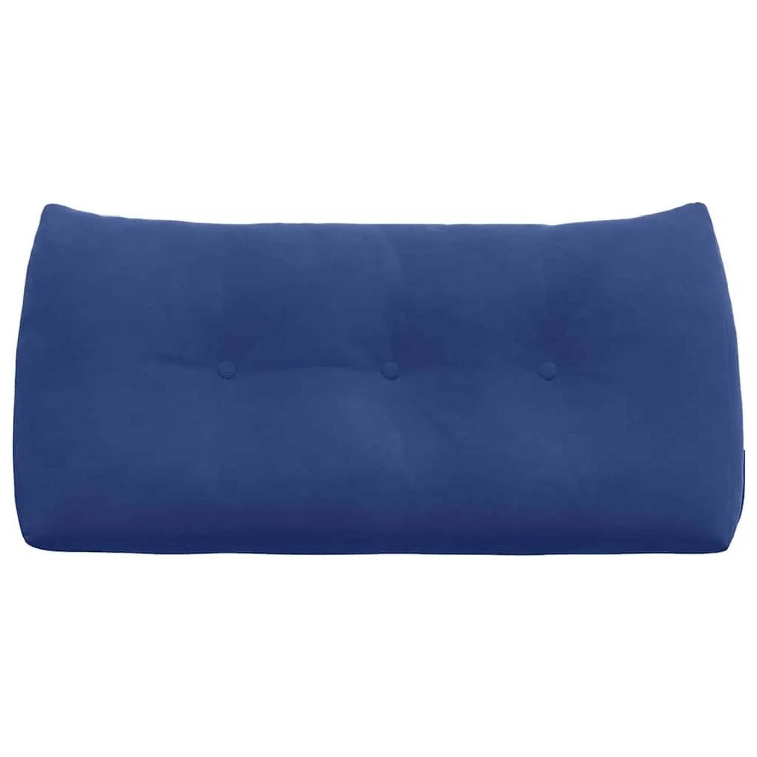 Polizeiblaues Samt-Rückenkissen mit drei Knöpfen, 100x50 cm. Weiches Kissen für Sofa & Bett.