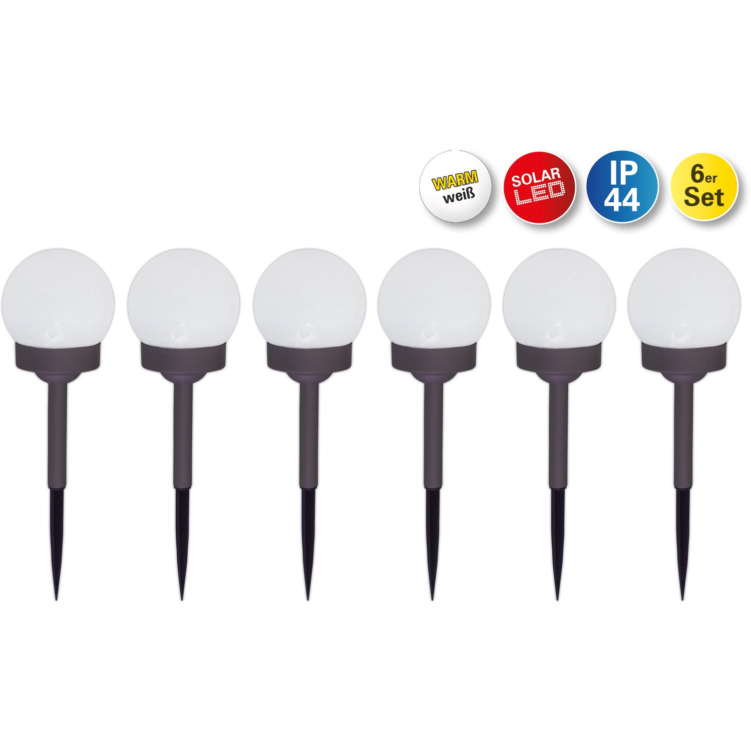 Näve LED-Kugelerdspiess 6er-Set