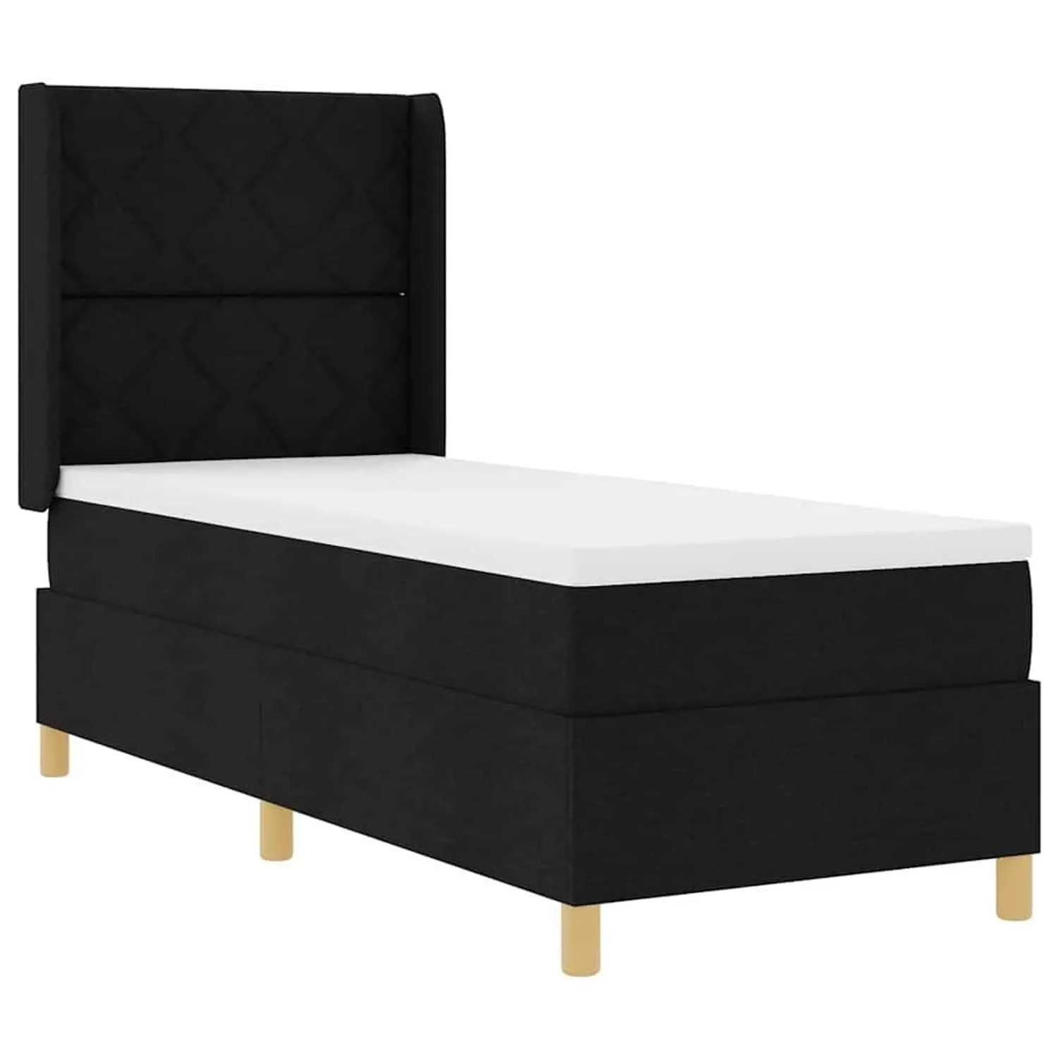 vidaXL Boxspringbett mit Matratze Schwarz 140 x 200 cm Stoff 3343723