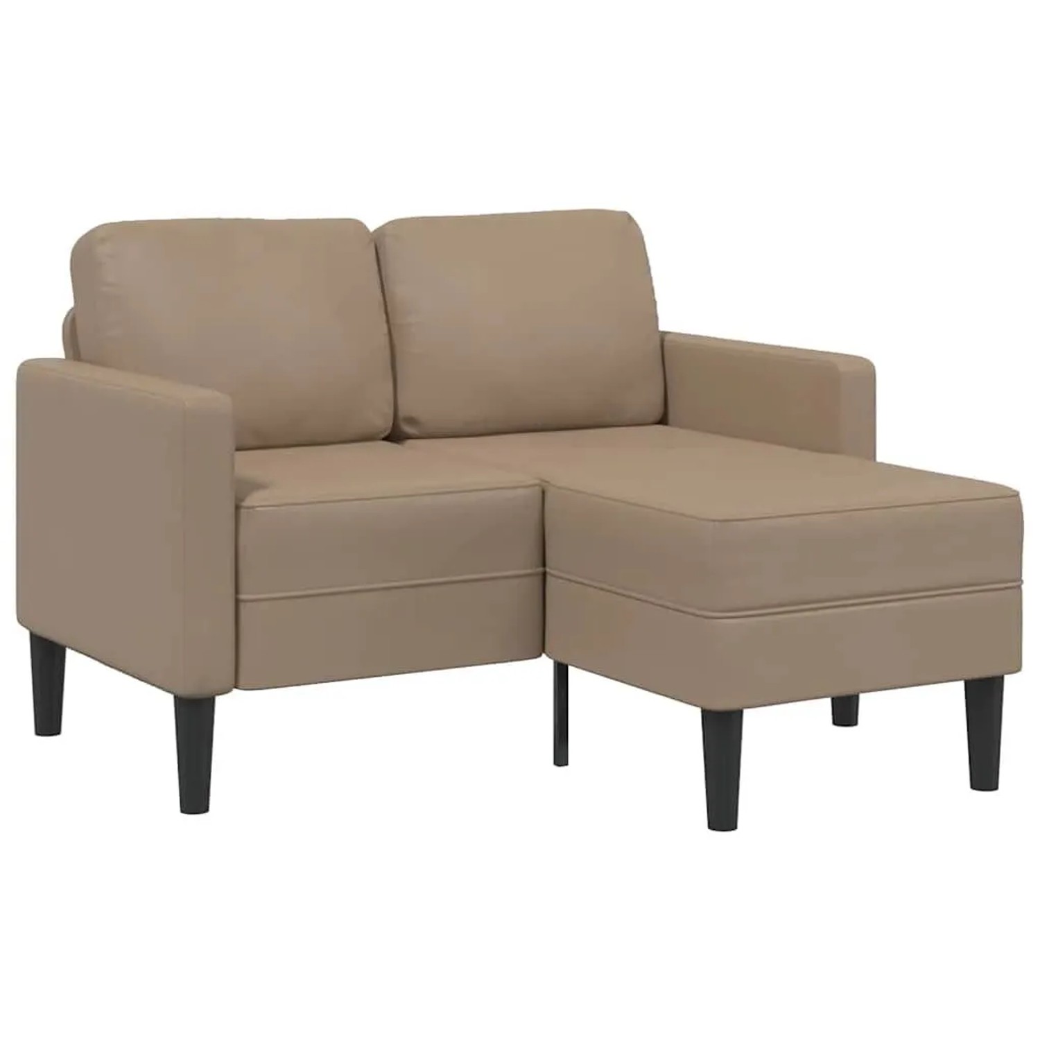 vidaXL 2-Sitzer-Sofa mit Chaiselongue L-Form Cappuccino-Braun 125 cm 4107087