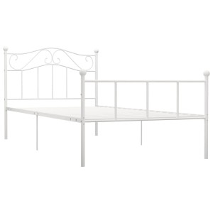 Weißes Metallbettgestell (90x200 cm) von vidaXL für ein stilvolles Schlafzimmer.