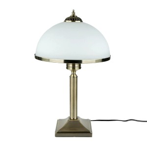 EASYLIGHT Tischlampe Glas Metall 50 cm Hoch In Messing Antik E27 Jugendstil