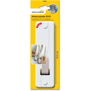 Schellenberg Gurtwickler Abdeckplatte Duo Maxi, 185mm, weiß, zur Abdeckung von Rollladenantrieben.